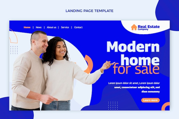 Flat abstract geometric real estate landing page