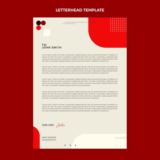 Flat abstract geometric real estate letterhead