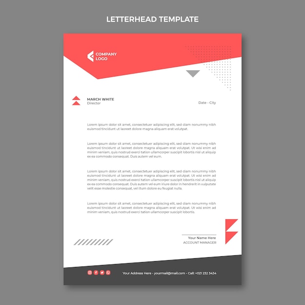 Flat abstract geometric real estate letterhead