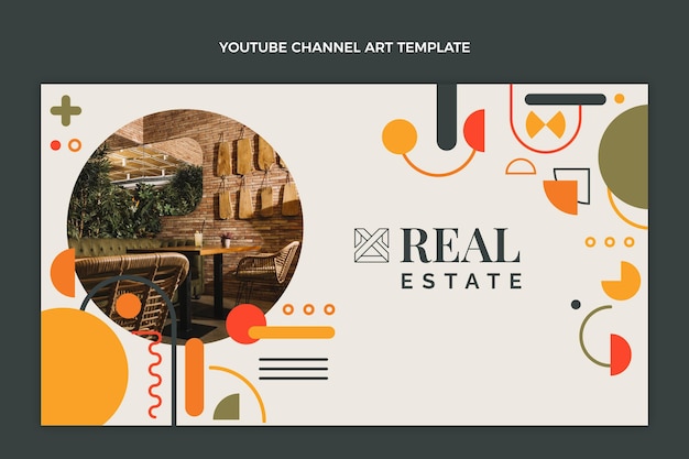 Flat abstract geometric real estate youtube channel