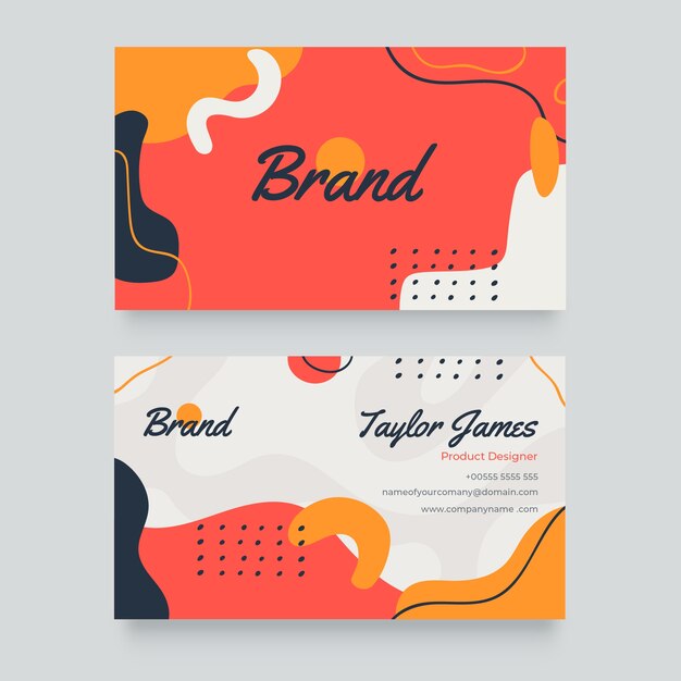 Free vector flat abstract horizontal business card template