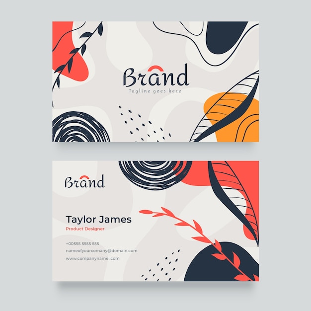 Flat abstract horizontal business card template