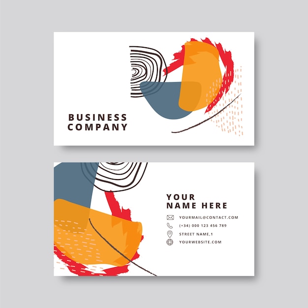 Flat abstract horizontal business card template