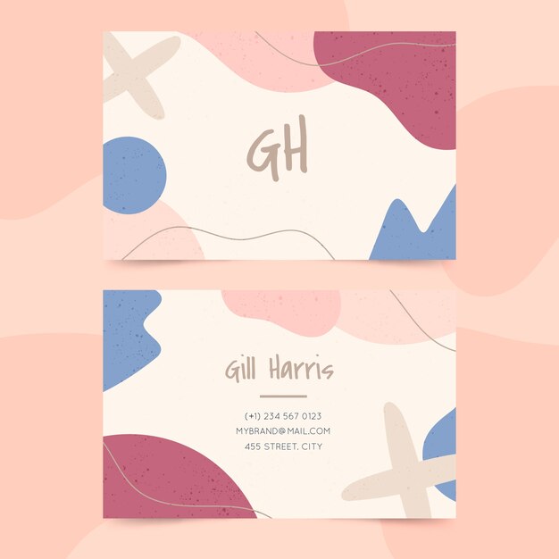 Flat abstract horizontal business card template