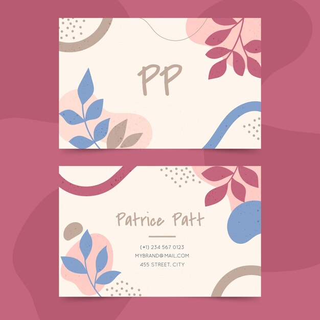flat abstract horizontal business card template