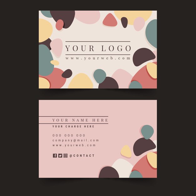 Flat abstract horizontal business card template