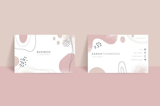 Flat abstract horizontal business card template