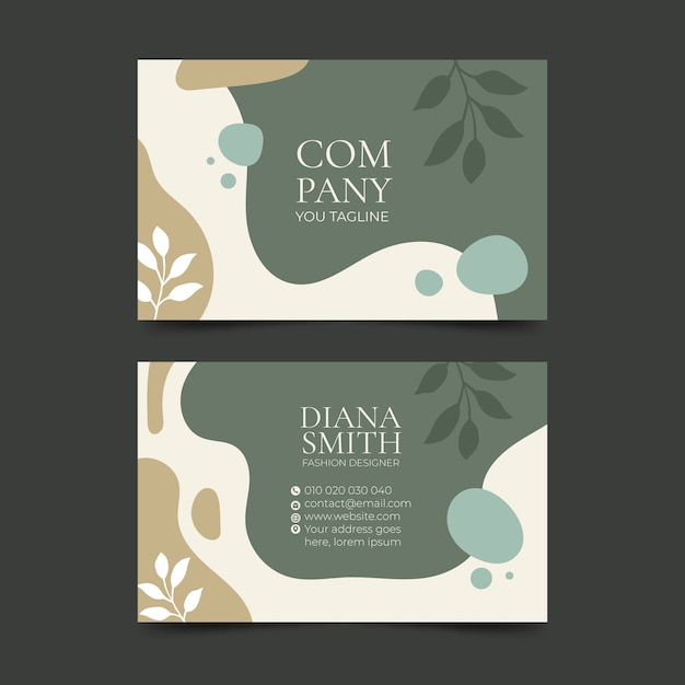 Flat abstract horizontal business card template