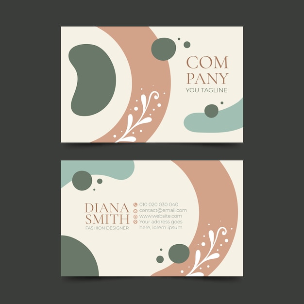 Free vector flat abstract horizontal business card template