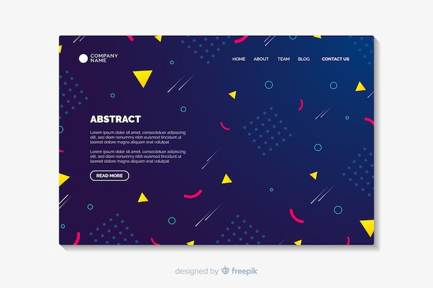 Flat abstract landing page template