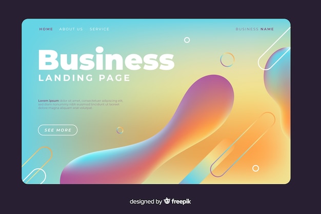 Free vector flat abstract landing page template