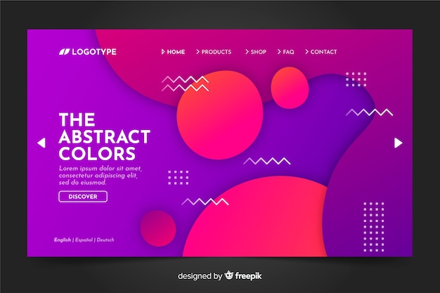 Flat abstract landing page template