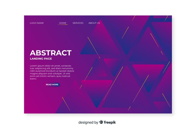 Flat abstract landing page template