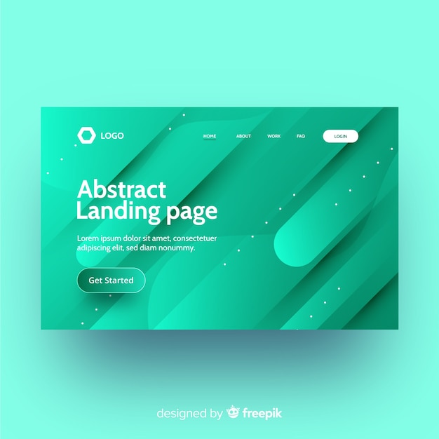 Flat abstract landing page template