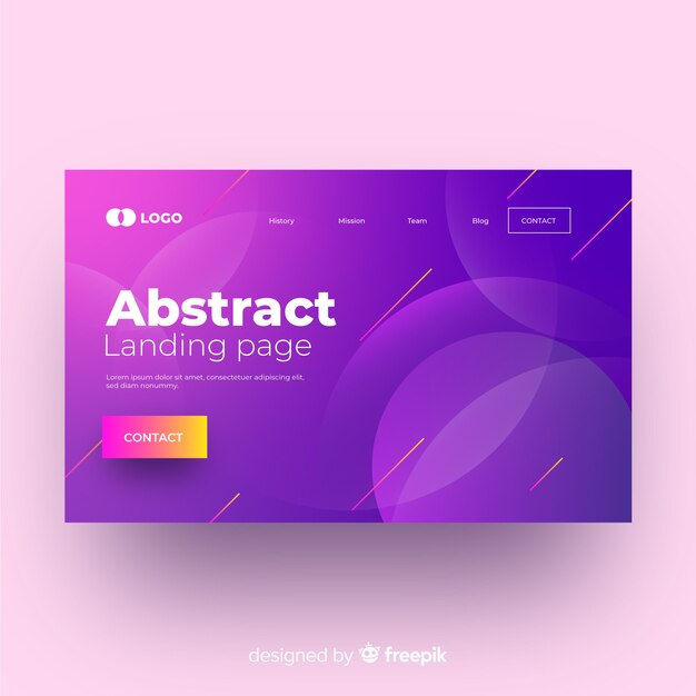 Flat abstract landing page template