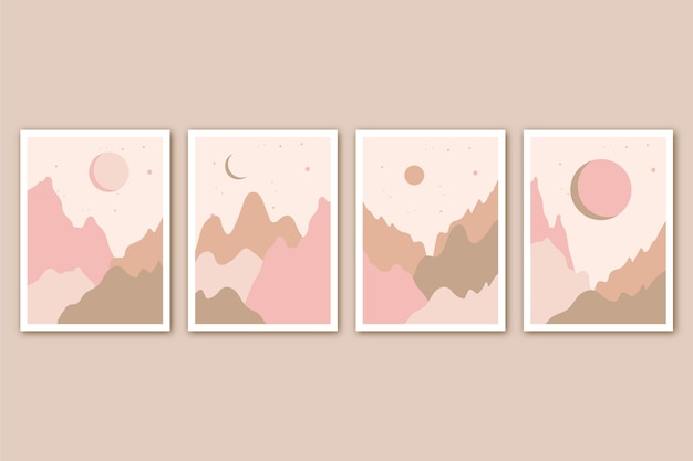 Flat abstract landscape covers