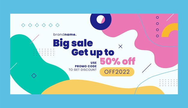 Flat abstract sale banner