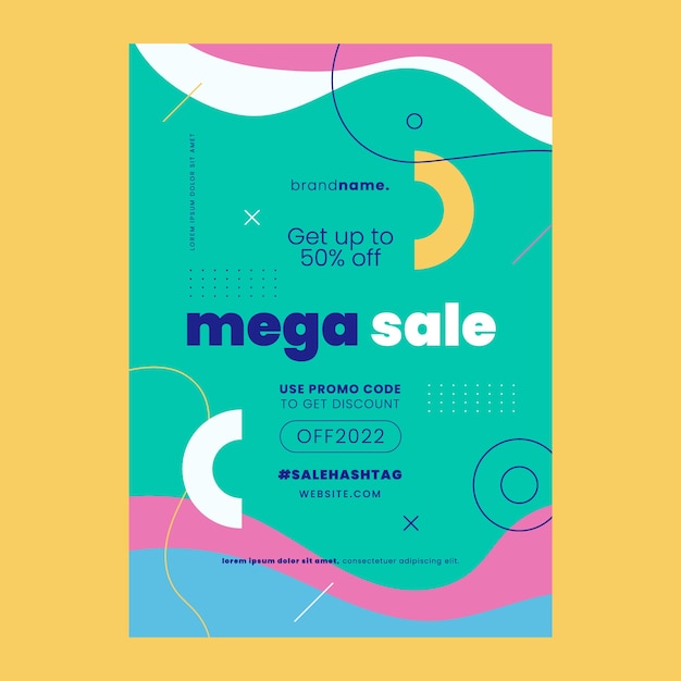 Free vector flat abstract sale poster