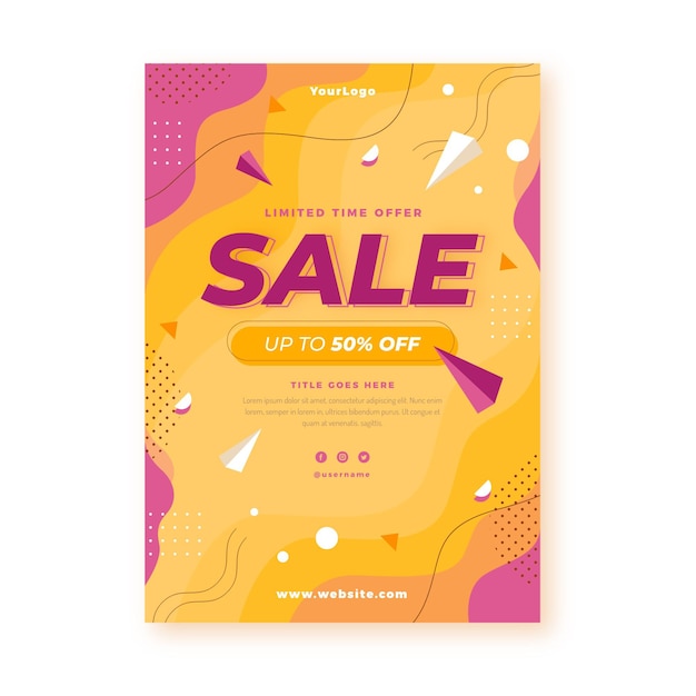 Flat abstract sales poster template