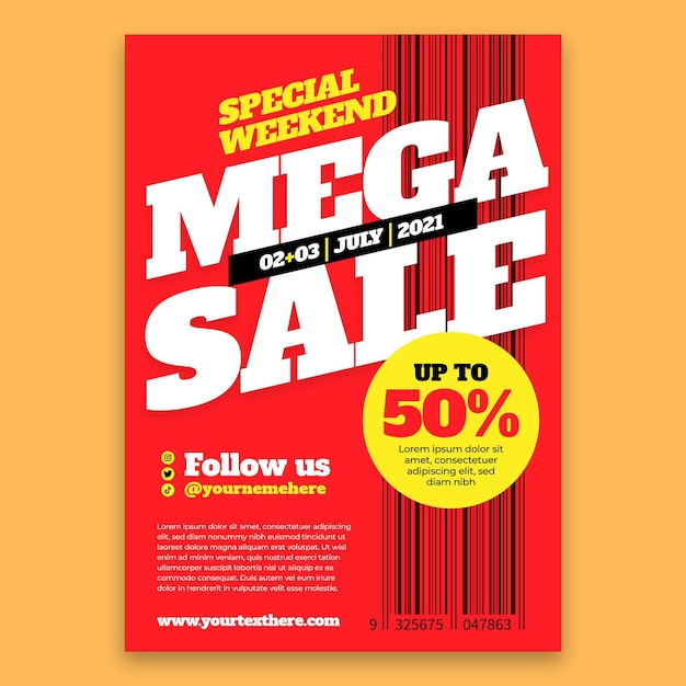 Flat abstract sales poster template