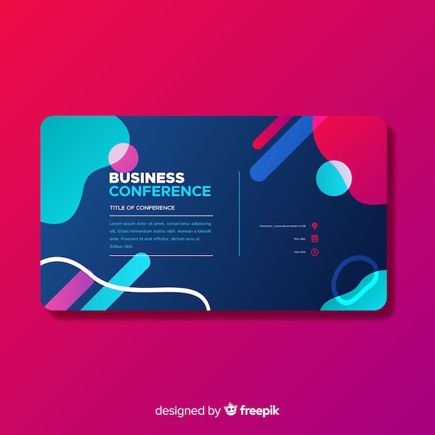 Flat abstract shapes business conference landing page