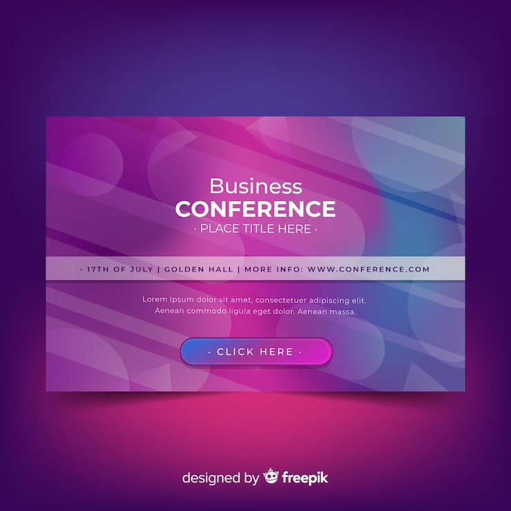 Free Vector flat abstract shapes business conference landing page