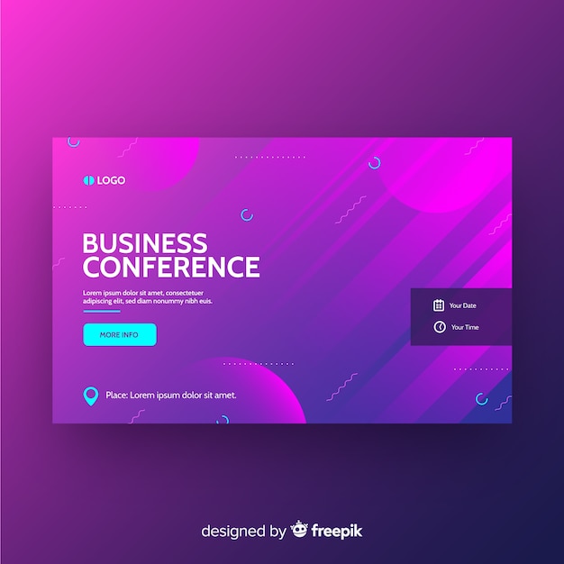 Flat abstract shapes business conference landing page