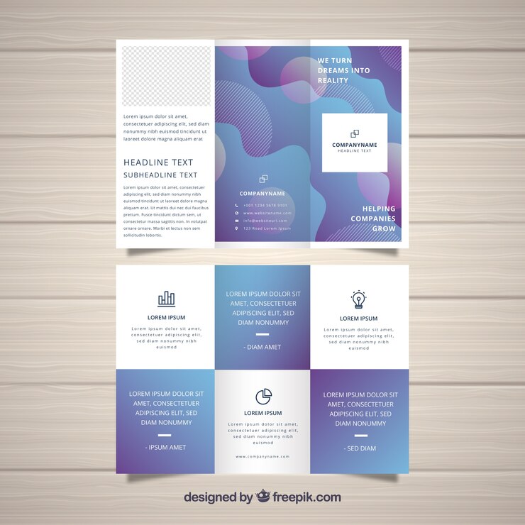 Free Vector flat abstract trifold brochure