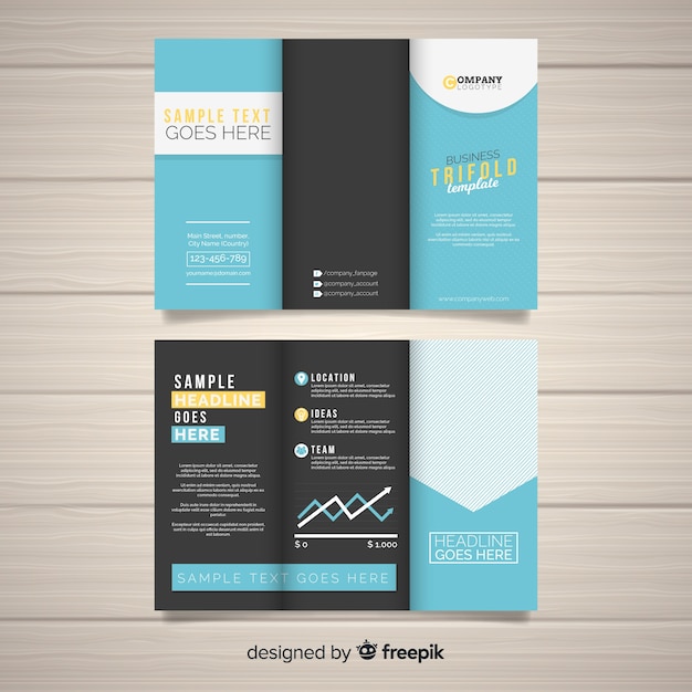 Free vector flat abstract trifold brochure