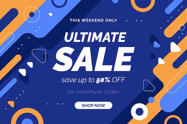 Free vector flat abstract ultimate sale banner