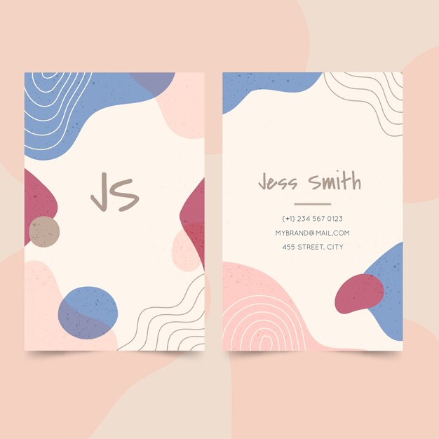 flat abstract vertical business card template
