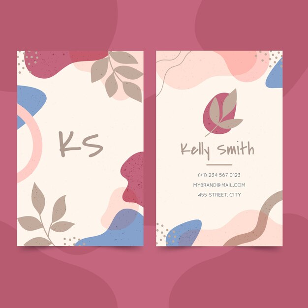 flat abstract vertical business card template