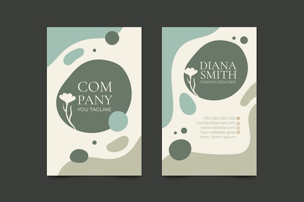 Flat abstract vertical business card template