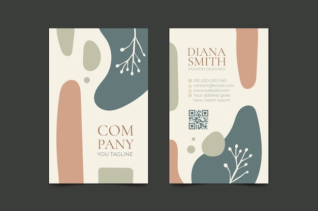 Free vector flat abstract vertical business card template