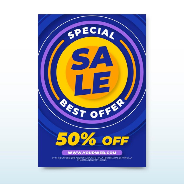 Flat abstract vertical sale poster template