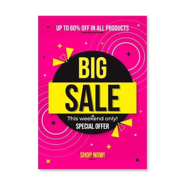 Free vector flat abstract vertical sale poster template