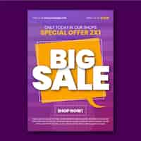 Free vector flat abstract vertical sale poster template