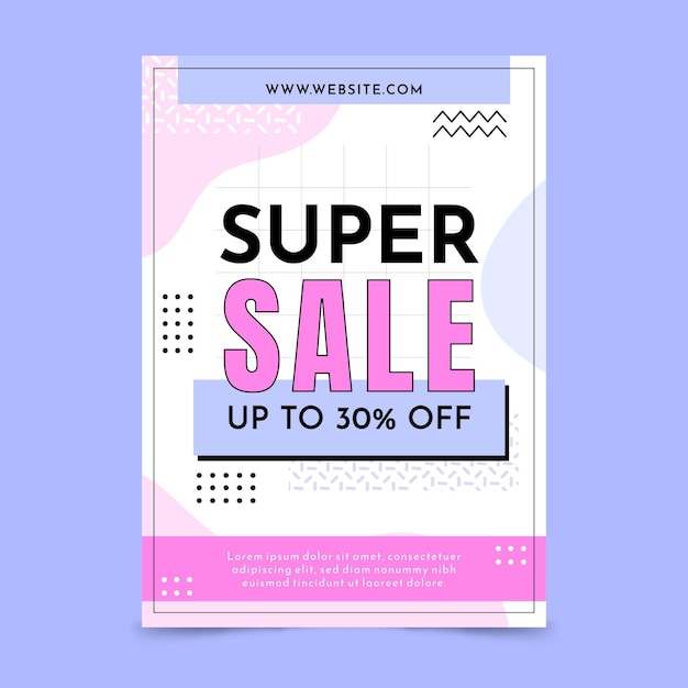 Free vector flat abstract vertical sales poster template