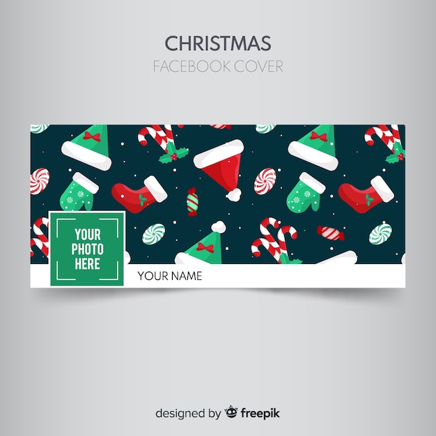 Flat accesories christmas facebook cover