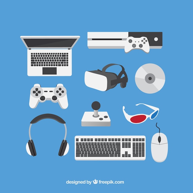 Free vector flat accessories for players