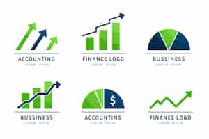 Free vector flat accounting logo collection