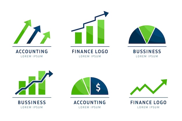 Flat accounting logo collection