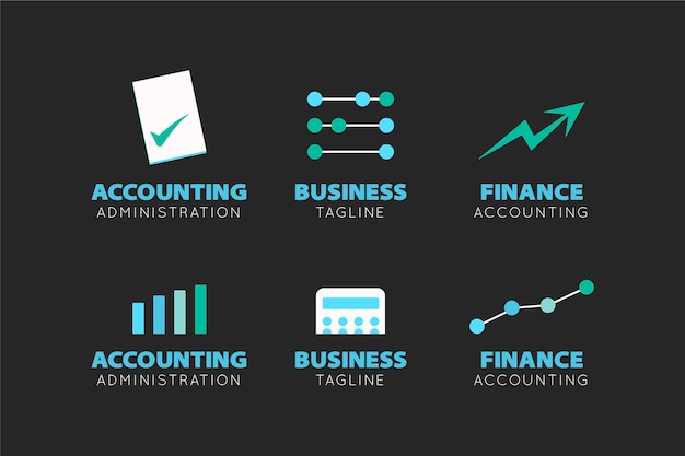 Flat accounting logo collection