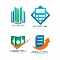 Free vector flat accounting logo template collection