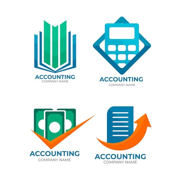 Flat accounting logo template collection