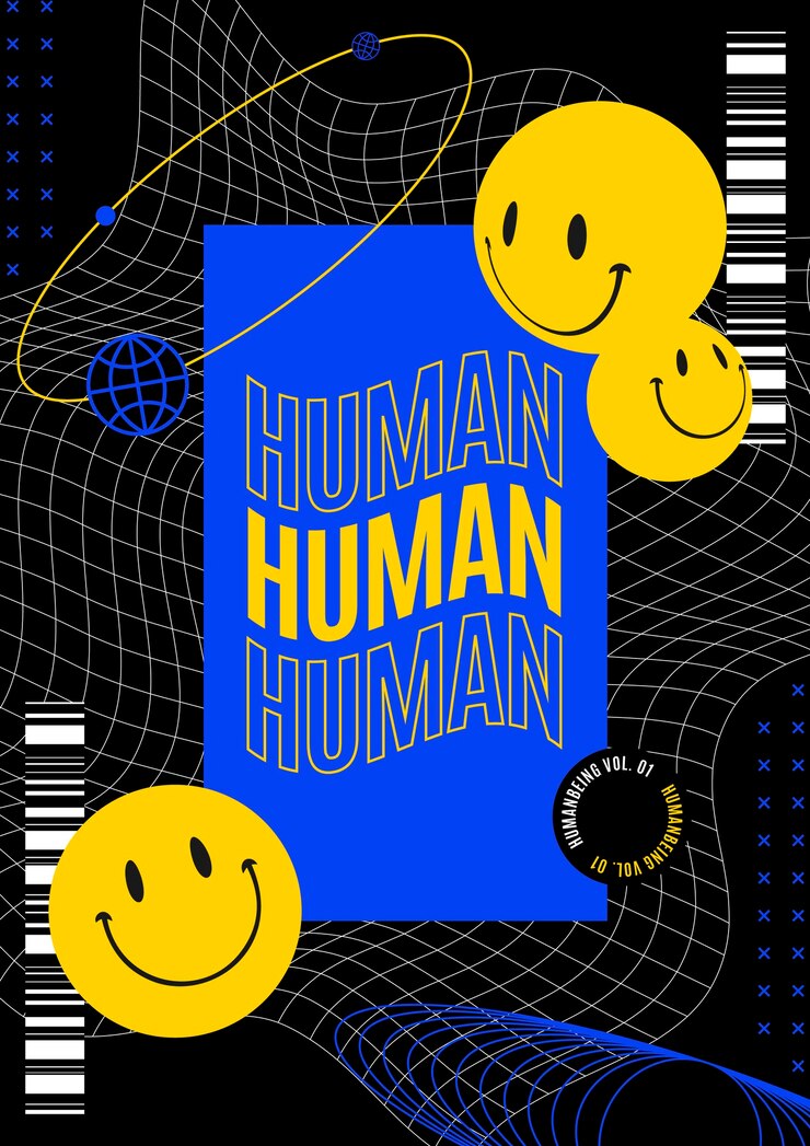 Free Vector flat acid emoji poster template
