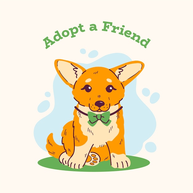 Free vector flat adopt a dog illustration