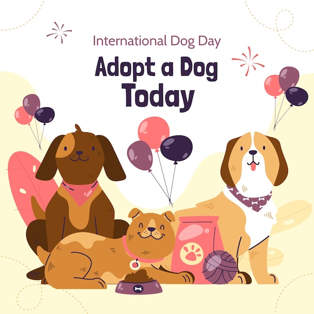 Free vector flat adopt a dog illustration