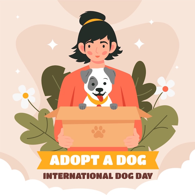 Free vector flat adopt a dog illustration