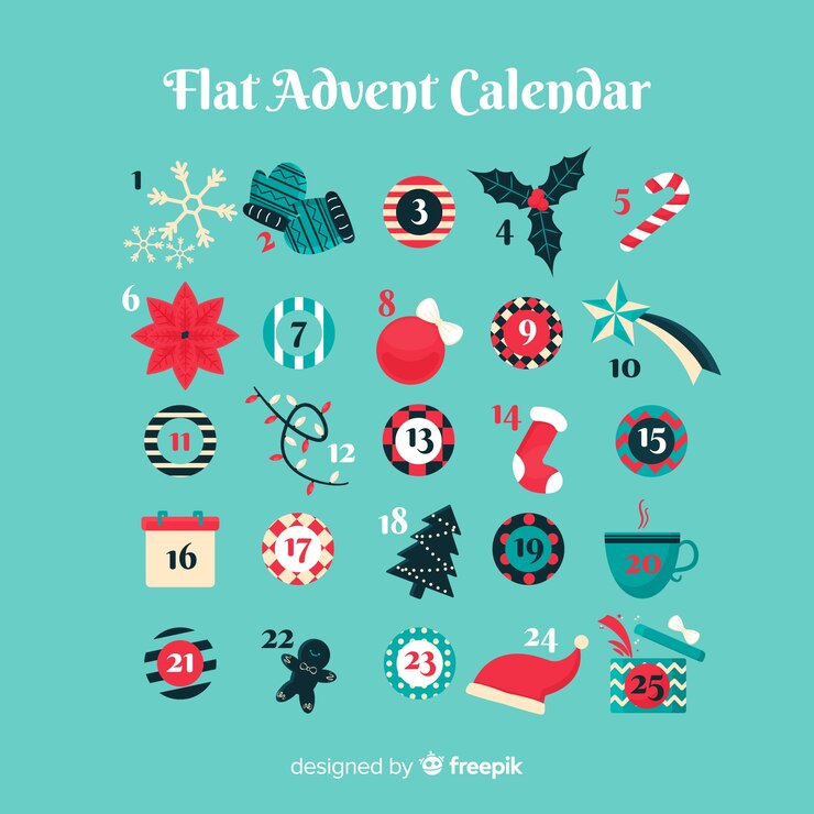 Free Vector flat advent calendar